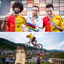 The podium for the UCI Trials World Championship Men Elite 20